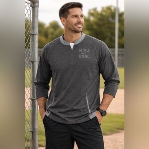 Nike Dri-FIT Baseball 1/4 Zip Pullover Gray Men’s Size M